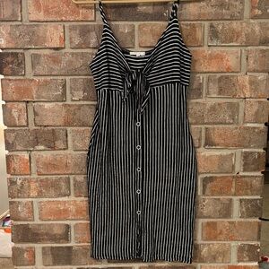 Le Lis Black and White Striped Mini Dress